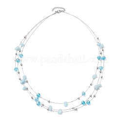 Natural White Jade 3 Layer Necklaces&nbsp;NJEW-JN05051