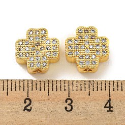 Brass Cubic Zirconia Beads&nbsp;KKB-L215-031G