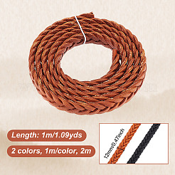 2M 2 Colors Braided Cowhide Leather Cords&nbsp;WL-GA0001-03