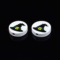 Halloween Printed Natural Wood Beads&nbsp;WOOD-T021-83