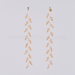 Electroplate Glass Beads Dangle Stud Earrings&nbsp;EJEW-JE03820-04