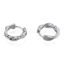 Non-Tarnish 316 Surgical Stainless Steel Twist Hoop Earrings for Men Women&nbsp;EJEW-N052-09