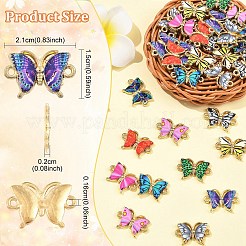 20Pcs 10 Colors Alloy Enamel Connector Charms&nbsp;ENAM-YW0008-04