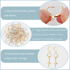 80Pcs 2 Color 304 Stainless Steel Leverback Earring Findings&nbsp;STAS-SP0001-14