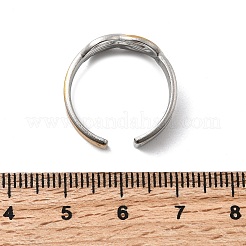 Adjustable 304 Stainless Steel Cuff Rings for Women&nbsp;RJEW-B150-01GP-02