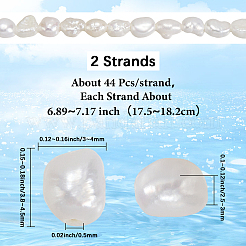 2 Strands Natural Cultured Freshwater Pearl Beads Strands&nbsp;PEAR-SC0001-35