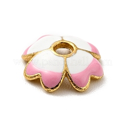 4-Petal Alloy Enamel Bead Caps&nbsp;FIND-G029-06G