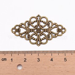 Tibetan Style Alloy Rhombus Filigree Joiners Links&nbsp;TIBE-5377-AB-FF