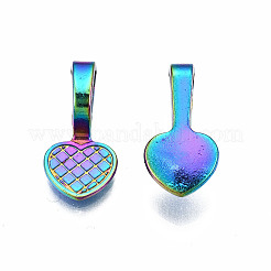 Rainbow Color Alloy Glue-on Flat Pad Bails for Pendant Making&nbsp;LS-PALLOY-N163-098-NR