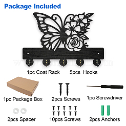 Wood & Iron Wall Mounted Hangers&nbsp;HJEW-WH0055-146