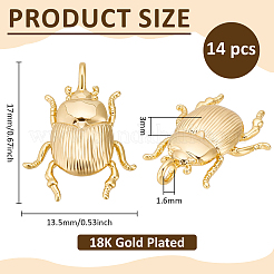 14Pcs Brass Pendants&nbsp;KK-BC0015-80G