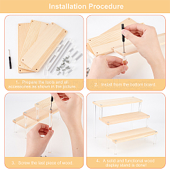 3-Tier Acrylic Model Toy Display Riser&nbsp;ODIS-WH0029-38