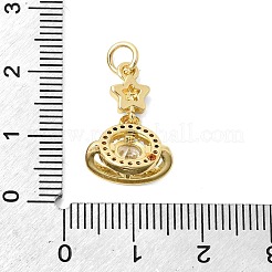 Brass Pave Clear Cubic Zirconia Pendants&nbsp;KK-G554-14G
