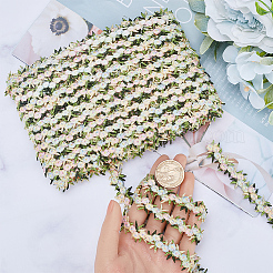 15 Yards Flower Polyester Embroidery Lace Ribbon&nbsp;OCOR-WH0070-77B