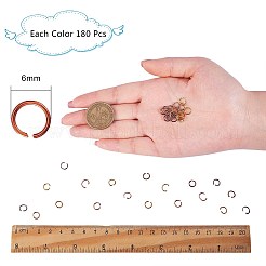 6 Colors Aluminum Wire Open Jump Rings&nbsp;ALUM-JP0001-01D