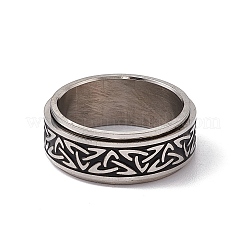 Enamel Sailor's Knot Pattern Rotating Spinner Ring&nbsp;RJEW-G272-01P