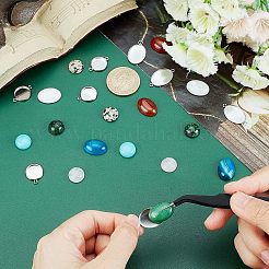 DIY Flat Round & Oval Stone Pendant Making Kit&nbsp;DIY-UN0003-08