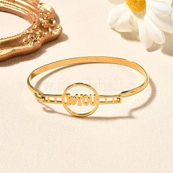 201 Stainless Steel Flat Round Link Bangles for Women&nbsp;BJEW-R014-01G-04