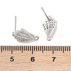 Brass Micro Pave Cubic Zirconia Stud Earring Findings&nbsp;KK-Z094-13P