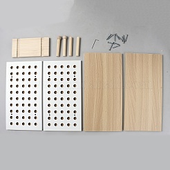 2-Tier MDF Desktop Shelf with Pegboard Organizer&nbsp;AJEW-WH0752-758
