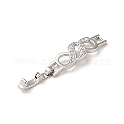 Rack Plating Brass Micro Pave Clear Cubic Zirconia Watch Band Clasps&nbsp;LS-ZIRC-H125-22P