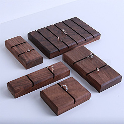 2-Slot Walnut Wood Ring Displays&nbsp;RDIS-WH0001-32A