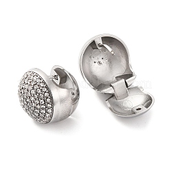 PVD Vacuum Plating 304 Stainless Steel Rhinestone Hoop Earrings for Women&nbsp;EJEW-Z076-06P-05