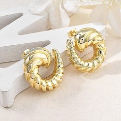 Brass Stud Earrings for Women&nbsp;EJEW-U035-02G