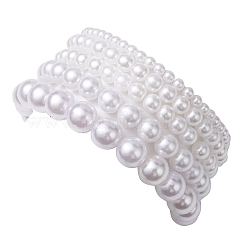 5Pcs 5 Size Acrylic Imitation Pearl Beaded Stretch Bracelets Set&nbsp;BJEW-JB10177