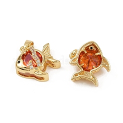 Brass Micro Pave Cubic Zirconia Pendants&nbsp;KK-C093-15G