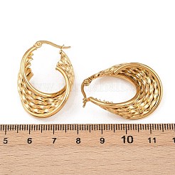 304 Stainless Steel Twist Ring Stud Earrings&nbsp;EJEW-P324-10G