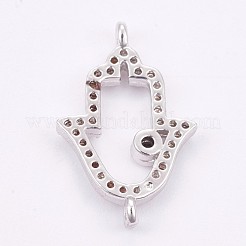 Brass Micro Pave Cubic Zirconia Links&nbsp;ZIRC-E149-12P