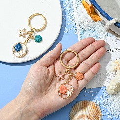 Alloy Enamel & Rhineston & Plastic Keychain&nbsp;KEYC-YW00076-01