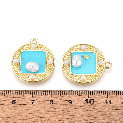 Rack Plating Alloy Enamel Pendants&nbsp;ENAM-N066-12KCG