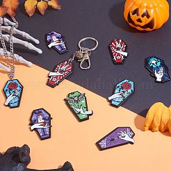 16Pcs 8 Style Opaque Printed Acrylic Pendants&nbsp;SACR-SZ0001-21