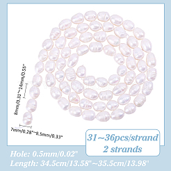 2 Strands Natural Cultured Freshwater Pearl Beads Strands&nbsp;PEAR-ME0001-06