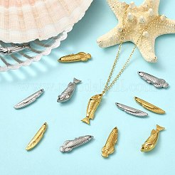 12Pcs 6 Colors 304 Stainless Steel Pendants&nbsp;STAS-CJ0003-49
