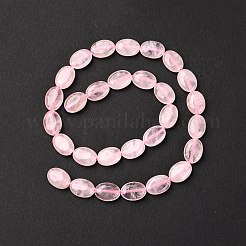 Natural Rose Quartz Flat Oval Bead Strands&nbsp;G-M206-28