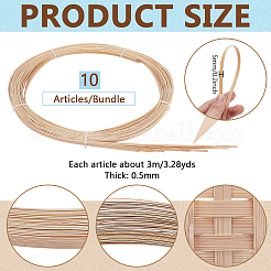 Flat Natural Bamboo Wicker Strips&nbsp;DIY-WH0308-584A