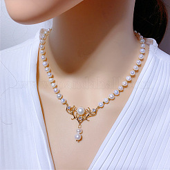 Brass Clear Cubic Zirconia Deer Pendant Necklaces&nbsp;FS-WG04B7F-01