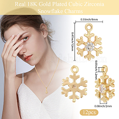 12Pcs Brass Micro Pave Clear Cubic Zirconia Charms&nbsp;KK-BBC0021-53