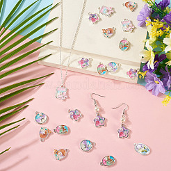24Pcs 6 Styles Alloy Enamel Pendants&nbsp;ENAM-TA0003-27