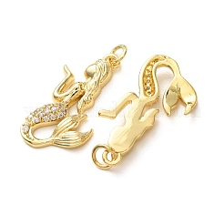 Brass Micro Pave Clear Cubic Zirconia Pendants&nbsp;CU-E003-18G-29