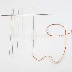Tarnish Resistant Stainless Steel Big Eye Beading Needles&nbsp;SENE-PW0013-02R