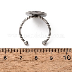304 Stainless Steel Open Cuff Ring Components&nbsp;STAS-S134-01P-F02