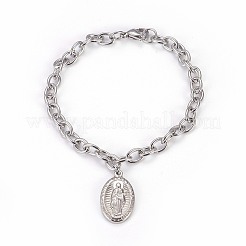Tarnish Resistant 304 Stainless Steel Charm Bracelets&nbsp;BJEW-O169-02
