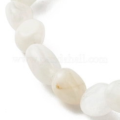 Natural Rainbow Moonstone Nuggets Beads Stretch Bracelet for Her&nbsp;BJEW-JB06951-09