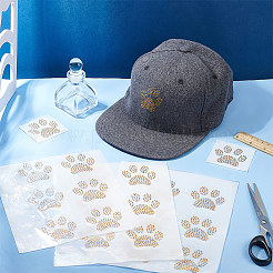 Paw Print Hotfix Glass Rhinestone&nbsp;DIY-WH0453-71B-02