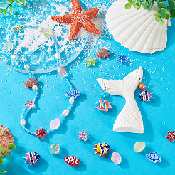 16Pcs 16 Styles Painted Glass Beads Strands&nbsp;LAMP-TA0001-81