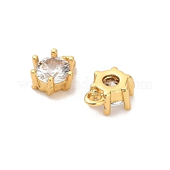 Brass Micro Pave Cubic Zirconia Pendants&nbsp;KK-H515-05G
